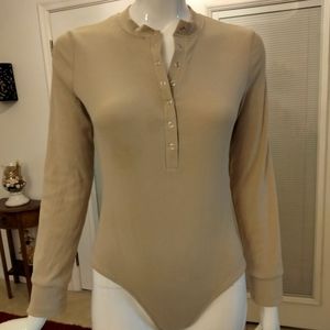 Ribbed snap crotch body suit large